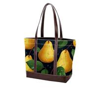 Foglie verdi e pere gialle - 1926 borse a tracolla per le donne grandi borse in pelle lavata morbida e borse resistenti, Multicolore 04, 33.8x12x31cm/13.3x4.7x12.2 in