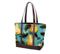 Foglie verdi e pere gialle - 1926 borse a tracolla per le donne grandi borse in pelle lavata morbida e borse resistenti, Multicolore 03, 33.8x12x31cm/13.3x4.7x12.2 in