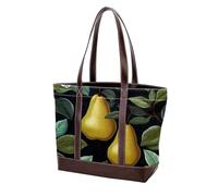 Foglie verdi e pere gialle - 1926 borse a tracolla per le donne grandi borse in pelle lavata morbida e borse resistenti, Multicolore 01, 33.8x12x31cm/13.3x4.7x12.2 in