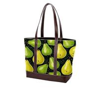 Foglie verdi e pere gialle - 1959 borse a tracolla per le donne grandi borse in pelle lavata morbida e borse resistenti, Multicolore 03, 33.8x12x31cm/13.3x4.7x12.2 in