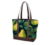 Foglie verdi e pere gialle - 1992 borse a tracolla per le donne grandi borse in pelle lavata morbida e borse resistenti, Multicolore 10, 33.8x12x31cm/13.3x4.7x12.2 in