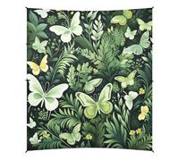 Foglie Verdi Farfalla Tenda da Spiaggia Facile da Montare,Parasole per Campeggio con Sacchi di Sabbia,Palette e Picchetti Ideale per Picnic