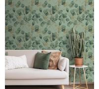 Foglie World of Wallpaper Eucalipto Foglia Percorso Verde Salvia/Oro AF0035
