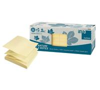 Foglietti adesivi 100% riciclati, giallo, 75 x 75 mm, certificati con l'angelo b