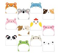Foglietti Adesivi, 12PCS Blocchetti Memo Adesivi, 360 Pezzi Animali Sticky Notes, per Contrassegnare, Facili da Scrivere, Riadesivi, Bambini Regalini Festa Compleanno, per Scuola, Casa, Ufficio