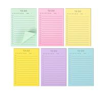 Foglietti Adesivi,6 Pezzi To Do List Sticky Notes Blocco Note Autoadesive A Righe Note Adesive Colorate Note Adesive Quadrate per Famiglia Scuola Ufficio(300 Fogli,10 x 15 cm)