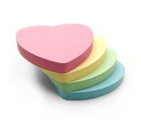 Foglietti adesivi a forma di cuore, colori pastello, giallo, rosa, verde, arancione, 400 blocchi adesivi (76 x 76 mm), set di 4 (100 fogli per blocco) | Cancelleria, accessori per ufficio, materiale