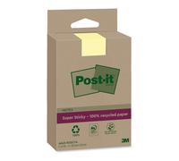 Foglietti Post-it Super Sticky In Carta Riciclata Al 100%, Canary Yellow, a Righe, 102 mm x 152 mm, 45 Fogli/Blocchetto, 4 Blocchetti/Confezione