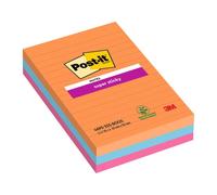 POST-IT - Foglietti post-it® super sticky xxl bangkok a righe assortiti conf. 3 blocchetti da 90 ff - 4690-ss3bgk-eu