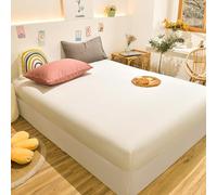 Foglio a Monte del Materasso Cotone 1pcs Coperchio Materasso per Coperto di Letti a Letto, Bianco, 120x200x15cm 1pc