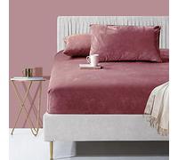 Foglio a Monte per Vello a Corallo Materasso a Flanella Singolo Coperchio Protettivo Coperchio Letto Matrimoniale Cover Inverno-Bean_Paste_135*200 cm+30 cm (1 PCS)