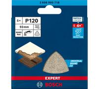 Bosch Professional 5x Abrasivi a Rete Expert M480 per Legno Duro, Vernice su Legno, 93x93 mm, Grana 120, Accessorio Levigatrice a Delta