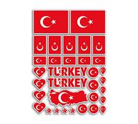 Foglio adesivo A4 bandiere della Turchia Adesivi in vinile - Paese turco Europa Bandiera nazionale del mondo Vacanze Viaggi Vacanze Auto Estetica #80056