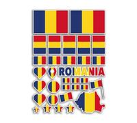 Foglio adesivo A4 bandiere Romania adesivi in vinile - Paese rumeno Europa bandiera nazionale vacanze viaggi vacanze auto estetica #80060