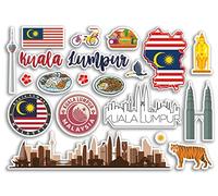 Foglio adesivo A5 Kuala Lumpur Punti di riferimento Adesivi in vinile - Malaysia Aeroporto Francobolli Skyline Bandiera Viaggi Vacanze Scrapbooking Città Bagagli #79119