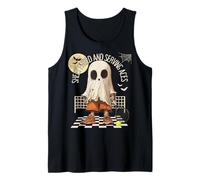 Foglio affrontato e servire assi divertente tennis fantasma design Canotta