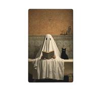 Foglio bianco Ghost Reading in the Bathtub Single Toggle Blank Wall Plate Light Switch Cover Decorativo 1 Gang per Cucina Camera Bagno Dimensioni 11,4 x 7 cm