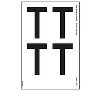 Foglio con una lettera a T, 76 mm, altezza del personaggio, 300 x 200 mm, vinile autoadesivo