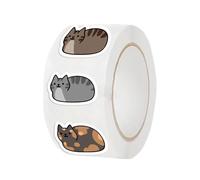 Foglio di adesivi a forma di gatto, 500 fogli/rotolo, adesivi estetici per gatti, divertenti adesivi per feste, confezioni regalo, celebrazioni, buste, scrapbooking, artigianato, per laptop, telefono