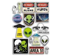 Foglio di adesivi A4 in vinile con alieni, UFO Fun Believe Extra-Terrestre, Spazio esterno, Pianeta, Scrapbooking Addicted Love Travel Gift #78893