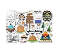 Foglio di adesivi A5 Glamping Holiday Vinyl Stickers - Famiglia Glamour Camping Park Resort Viaggi Staycation Inghilterra Scrapbook #83649