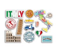 Foglio di adesivi A5 - Italia vinile adesivi - Roma italiana Pisa Venezia punto di riferimento vacanza città paese aeroporto mappa bandiera cibo adesivo #77543