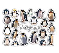 Foglio di adesivi A5 pinguini adesivi in vinile - uccelli imperatore cartone animato Kawaii animali scrapbooking etichetta viaggio amico ragazze ragazzi estetica #81508