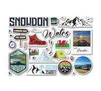 Foglio di adesivi in vinile Snowdon formato A5, anno Wyddfa, Galles, montagne gallesi, escursioni, escursioni, sentieri, viaggi, paesaggio, album estetico, #83380