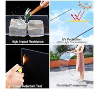 Foglio di copertura resistente alle intemperie, pannello PC trasparente da 1mm, protetto dagli UV, isolamento termico, per il conservatorio, la serra, il carport, la copertura del patio(1x8m)