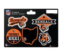 Foglio di decalcomanie fustellate da 5 pezzi NFL Cincinnati Bengals Rico Industries