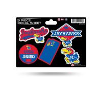 Foglio di decalcomanie fustellate Rico Industries NCAA Kansas Jayhawks, 5 pezzi