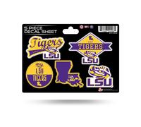 Foglio di decalcomanie fustellate Rico Industries NCAA LSU Tigers, 5 pezzi
