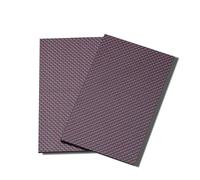 Foglio di fibra di carbonio colorata 3K da 75x125 mm - Trama con fili rossi e argento, finitura lucida e opaca, 1 pezzo(75x125x0.5mm glossy)