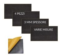 Foglio di neoprene adesivo isolante, Confezione da 4 fogli, gomma nera EPDM