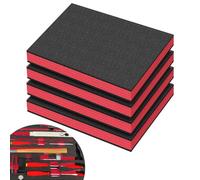 Foglio di schiuma 4 pezzi inserti in schiuma per cassetta degli attrezzi imbottitura tagliabile per organizer cassetti (40×30×4cm, Rosso)