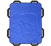 Foglio di trasferimento paziente con 8 manici, 100 x 120 cm, blu | Riutilizzabile e lavabile, aiuto per il riposizionamento, per anziani e costretti a letto, supporto per adulti pesanti