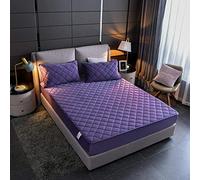 Foglio Extra Profondo, Fogli di Velluto in Spessi per Mantenere i Letti Caldi a Doppio Materasso per Materasso a Doppio Materasso Uomini, Donne e -Purple_200cmx200cm+25cm (dpth) (1pcs)