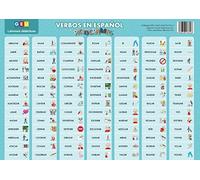 Foglio Imparare Verbi in Spagnolo con Pittogrammi e Lettera Maiuscola | Elenco di 98 Verbi con supporto visivo | Bambini da 3 anni | Impara la lettura e lo sviluppo del linguaggio con i pittogrammi