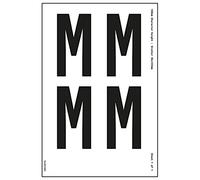 Foglio lettera M, altezza caratteri 76 mm, 300 x 200 mm, vinile autoadesivo
