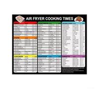 Foglio magnetico per friggitrice ad aria con tabella dei tempi di cottura con anello per appenderlo, guida della temperatura impermeabile per frigorifero da cucina