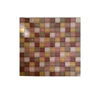 FOGLIO Mosaico in vetro lucido 30x30 viola rosa tortora e giallo su rete