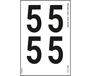 Foglio numerico - 5 - 36 mm altezza numero - 300 x 200 mm - vinile autoadesivo