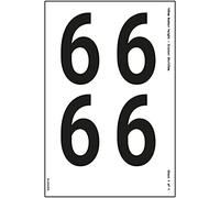 Foglio numerico - 6 - 36 mm altezza numero - 300 x 200 mm - vinile autoadesivo