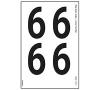 Foglio numerico - 6 - 54 mm altezza numero - 300 x 200 mm - vinile autoadesivo