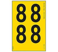 Foglio numerico - 8 - 108 mm altezza numero - 300 x 200 mm - giallo vinile adesivo