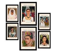 Foglio poster di Frida Kahlo. Galleria del pittore. Dipinti decorativi per il tuo soggiorno, camera da letto, casa. Stampe d'arte da parete. Dimensioni A4 e A3 con cornici nere