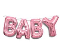 Foglio rosa baby Letter balloon banner kit