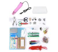 Foglio termoretraibile in plastica Dinks Foglio Timbro in gomma Pistola ad aria calda restringibile Kit di strumenti fatti a mano fai-da-te Set completo per la creazione di (Standard europeo 220v