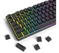 Fogruaden Tasti vuoti, tasti spessi in PBT, profilo ciliegia, copritasti minimalisti grigio nero, 129 tasti con barra spaziatrice 7U, keycap personalizzato per tastiera meccanica