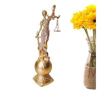 Fogukier Decorazione della dea della legge della giustizia, scultura della dea cieca della giustizia - Scultura della dea della legge romana cieca | Statuetta in miniatura della dea dipinta a mano in